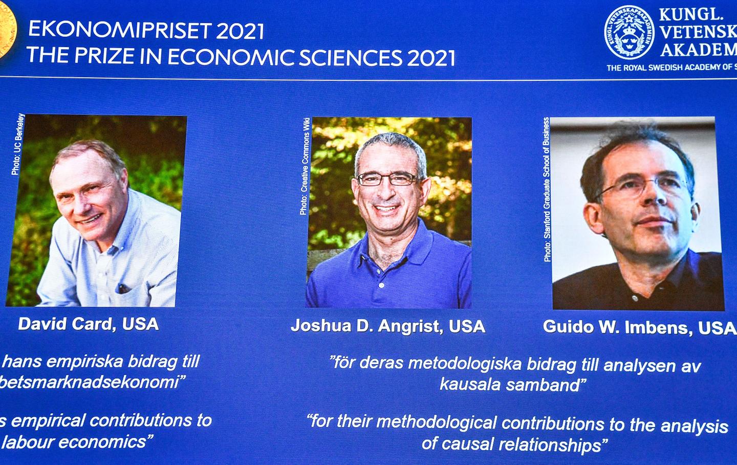 Nobel in economics goes to trio who separately tackled minimum wage and the mystery of causal relationships