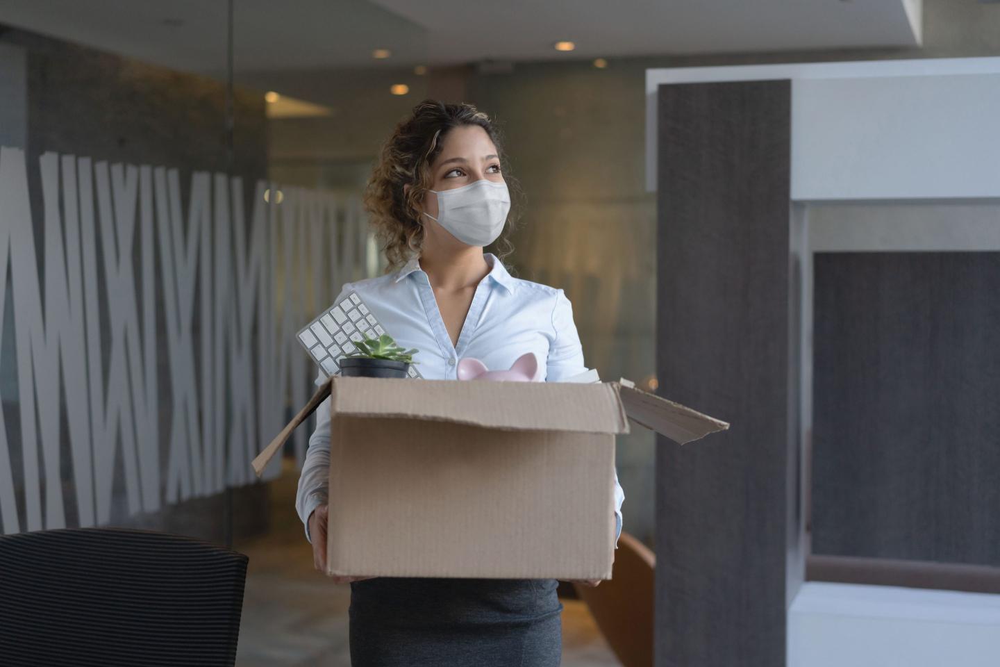 Worker quitting her job