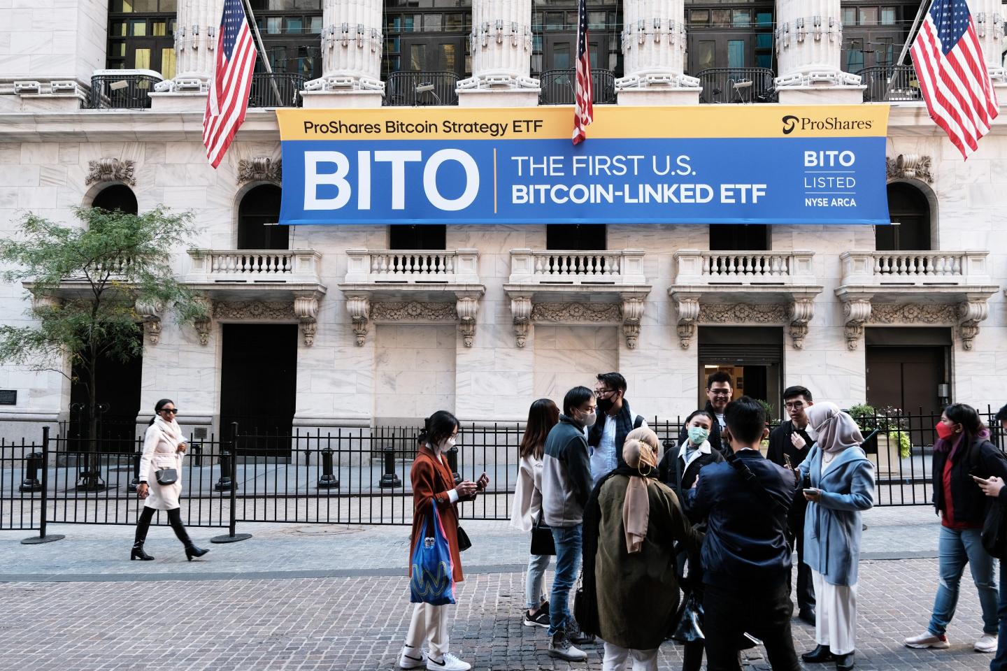 Sign of BITO outside NYSE