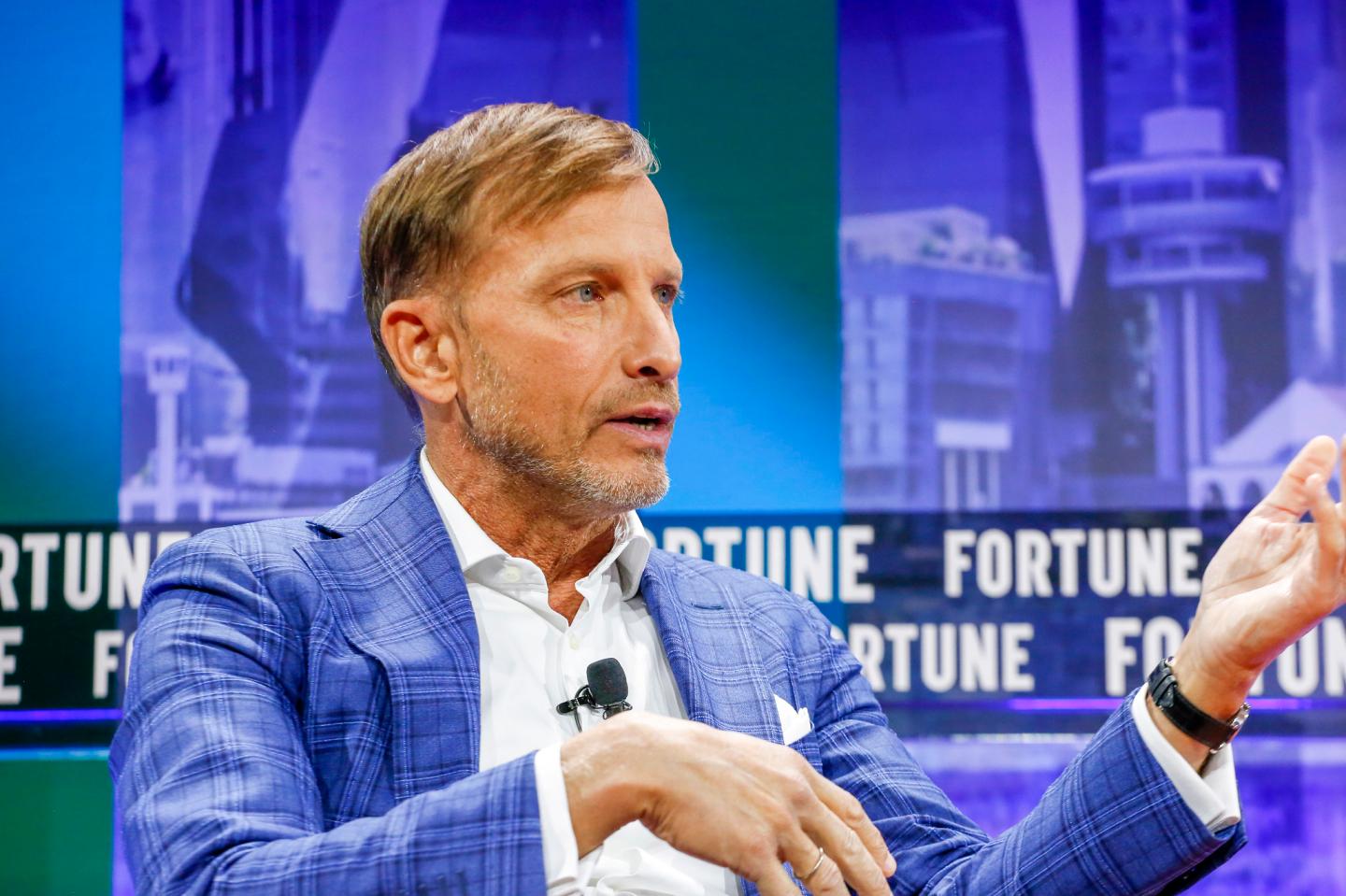 Dr. Mark Dybul speaking at Fortune conference