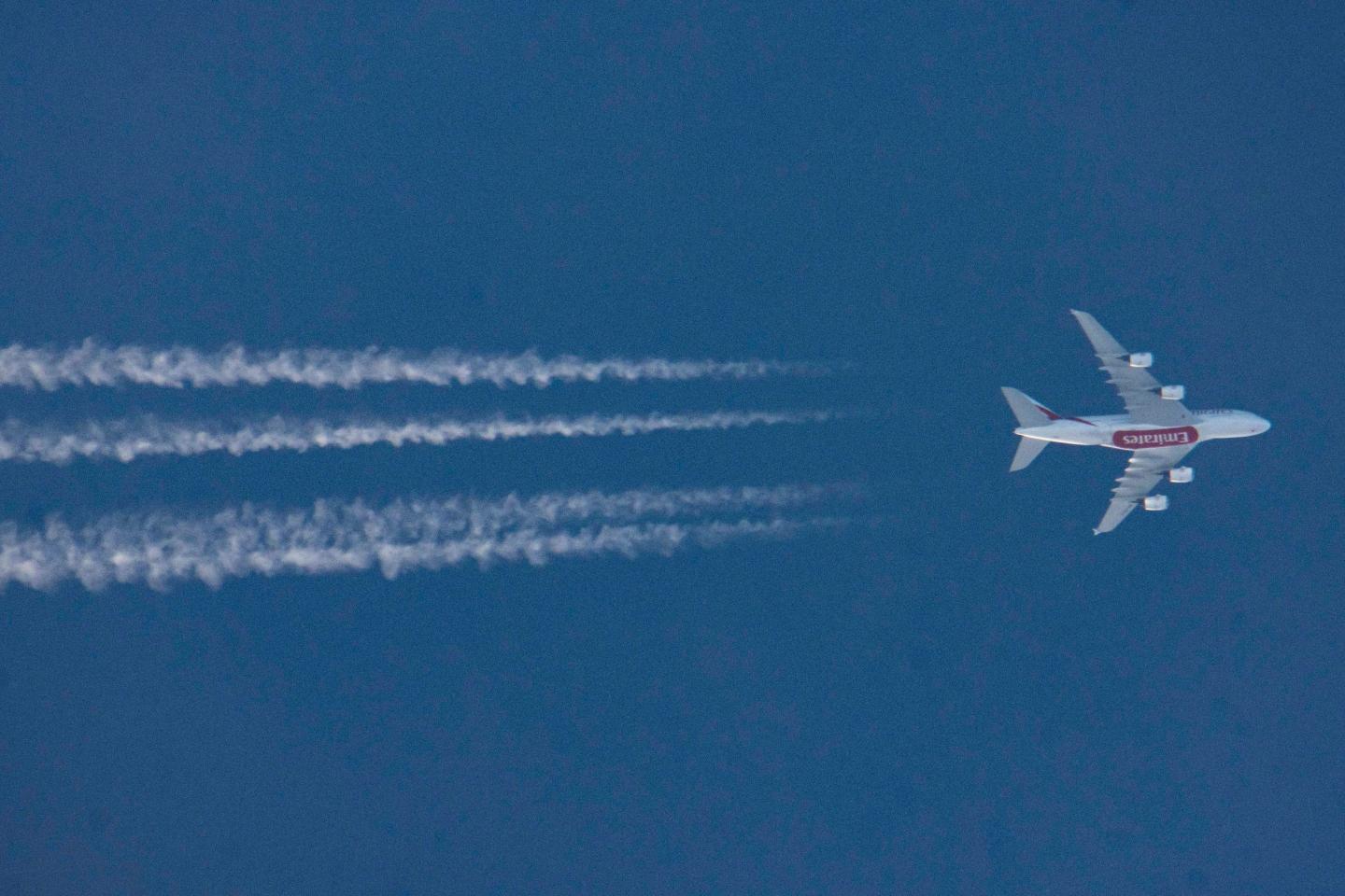 Emirates Airbus A380 Flying Over Europe