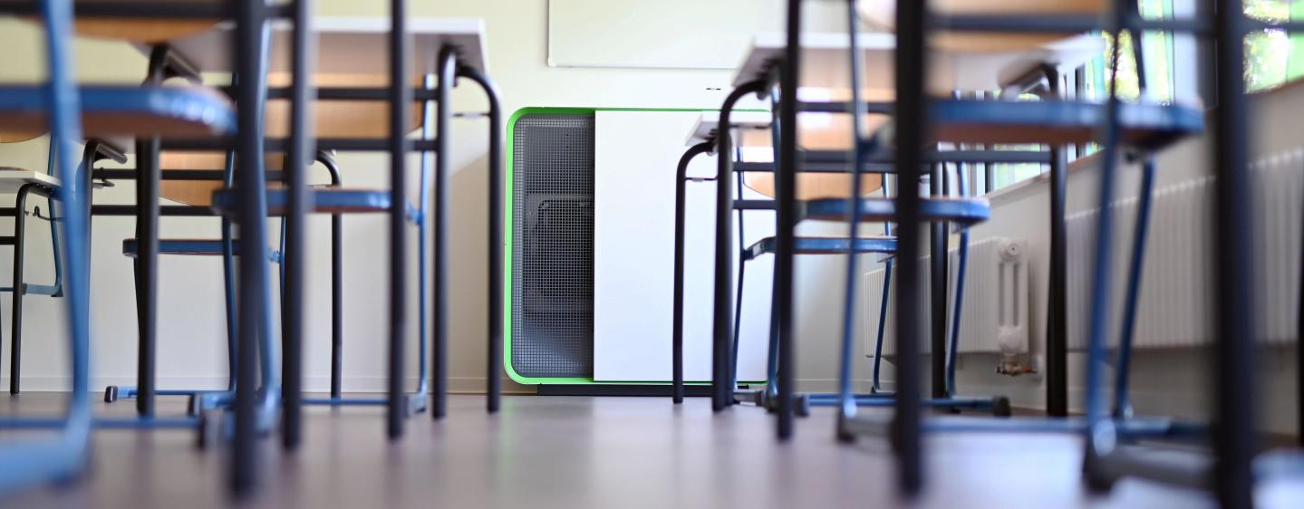 Air purifiers are being installed in many schools.