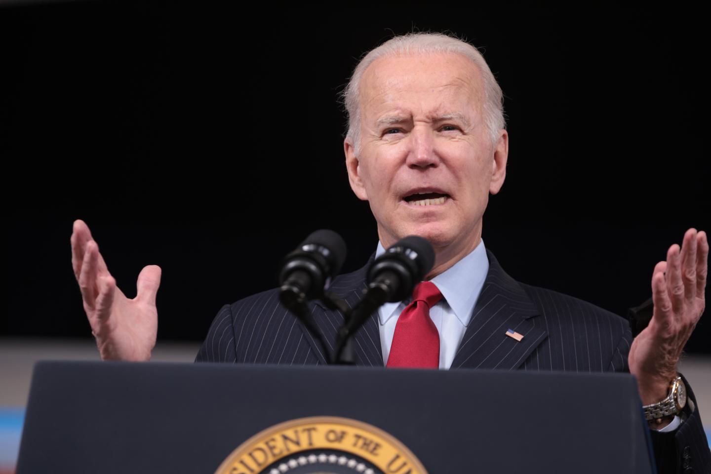 Biden speaking earlier this week.