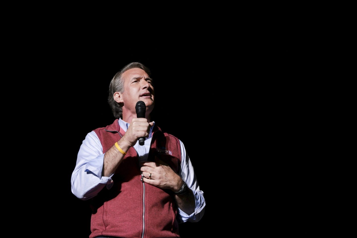 Virginia Republican gubernatorial candidate Glenn Youngkin speaks at a campaign rally at the Loudon County Fairground on November 1, 2021.