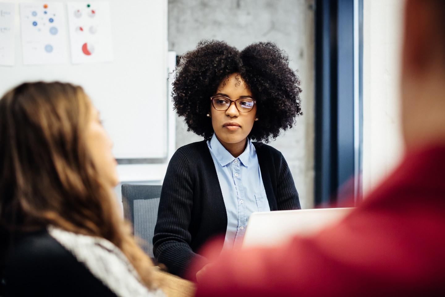 A Black businesswoman during a meeting