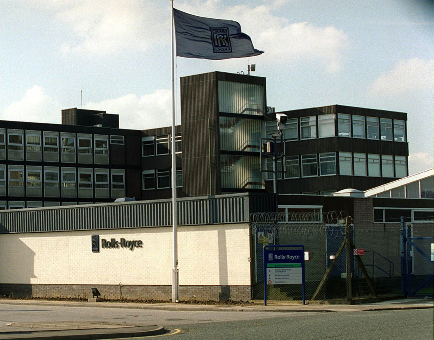 The main entrance to the Rolls-Royce plant in Raynesway, Derby. The plant, which processes radioactive material for the Ministry of Defence, carries out work similar to that at the Tokaimura plant in Japan which was at the centre of a critical radiation leak.