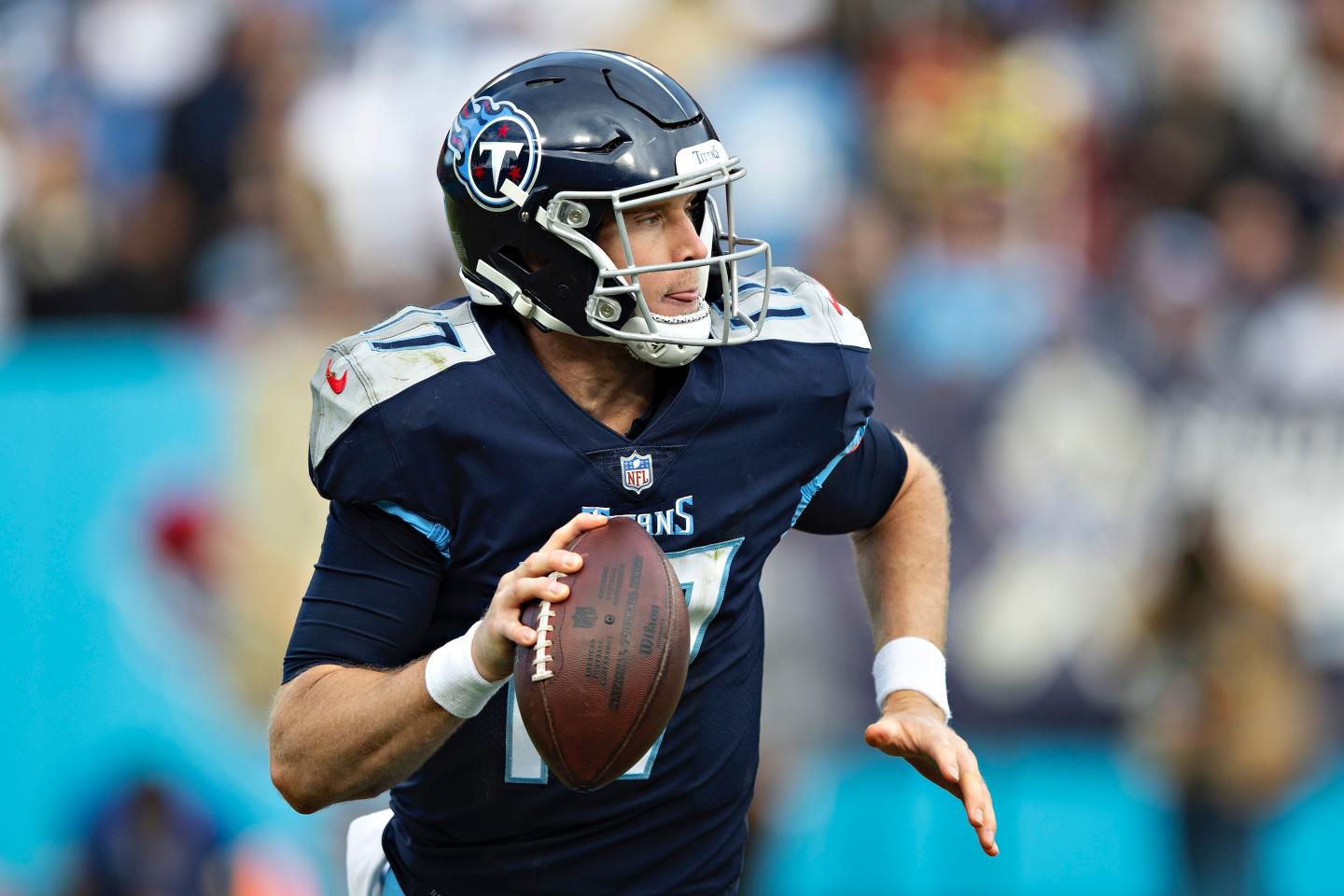 Photo of Ryan Tannehill, No. 17 of the Tennessee Titans.