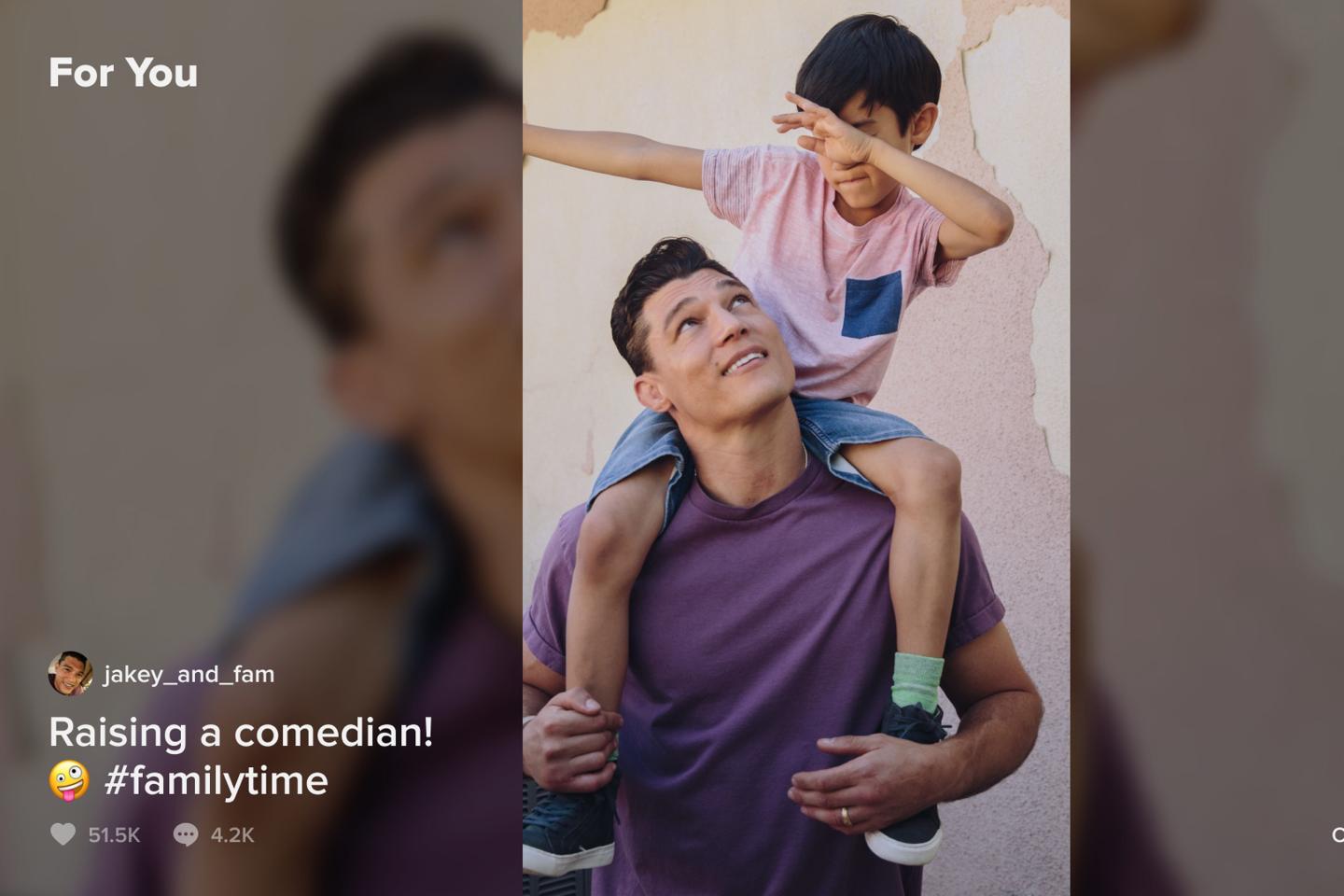 TikTok screen with man and son