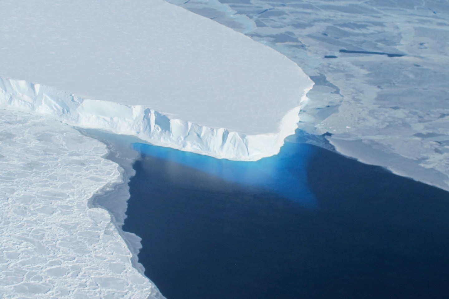 The Thwaites Glacier in Antarctica is seen in this undated image. 