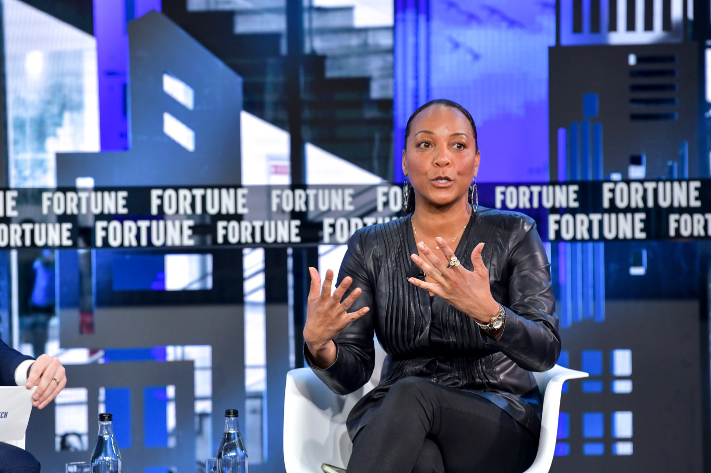 Waymo co-CEO Tekedra Mawakana speaks at Coins2Day Brainstorm Tech in Half Moon Bay, Calif.