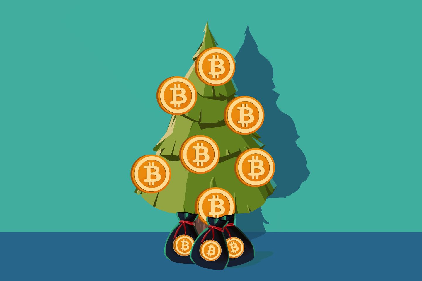 Cryptocurrency Bitcoin Christmas tree