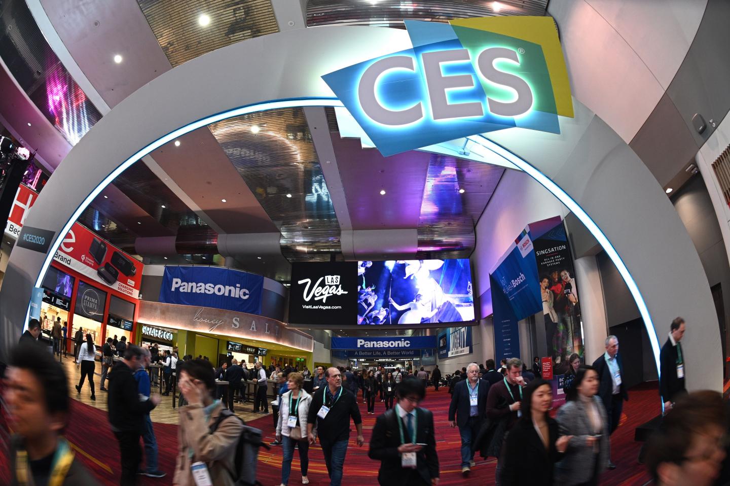 Attendees walk through the Las Vegas Convention Center January 10, 2020, on the final day of the 2020 Consumer Electronics Show (CES).