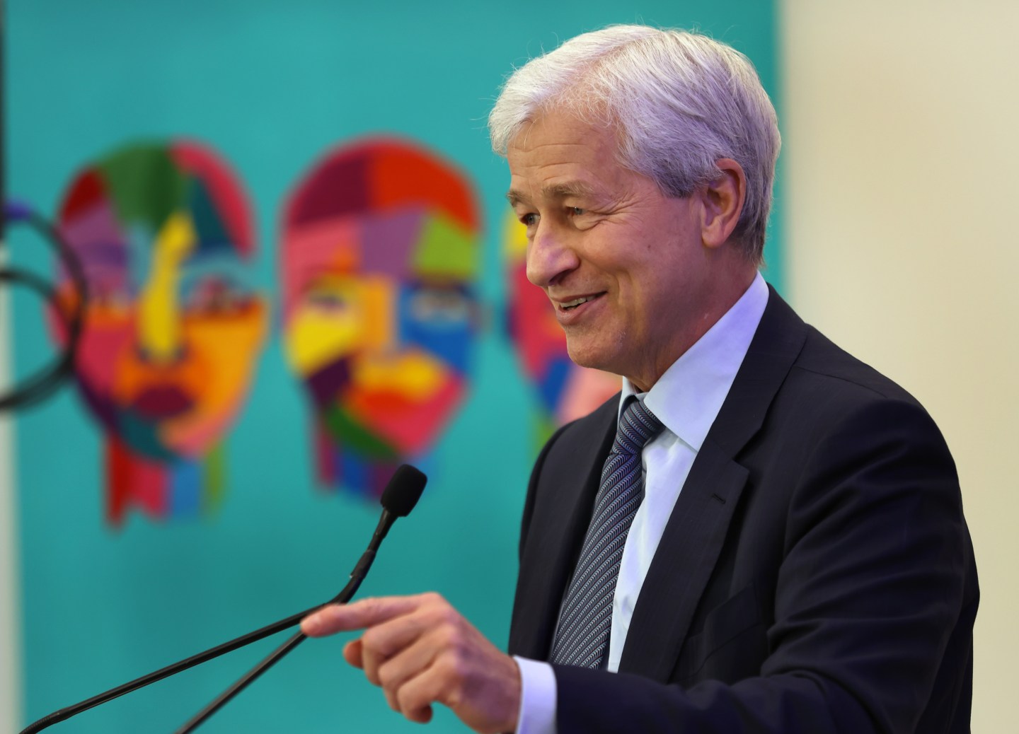 J.P. Morgan Chase CEO Jamie Dimon spoke while visiting Mattapan, MA for a ribbon-cutting center for Chase's new Mattapan Community Center on November 23, 2021.