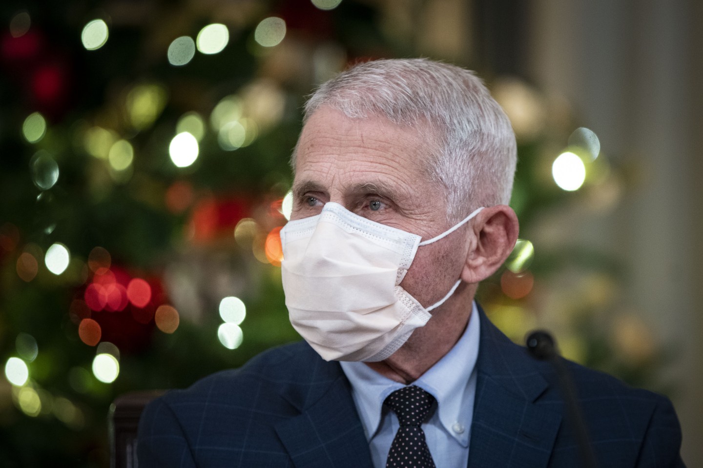 Dr. Anthony Fauci wearing a mask.