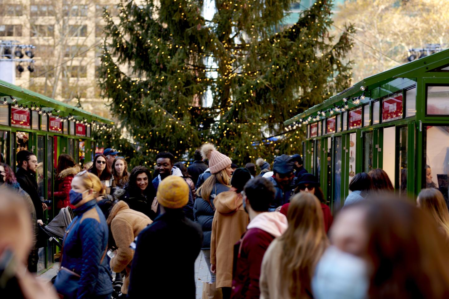 Holiday shoppers in New York City.