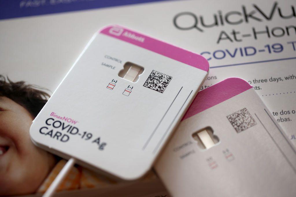Photo of at-home rapid COVID tests.