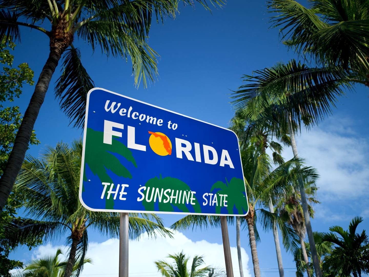 Road sign reading, Welcome to Florida.