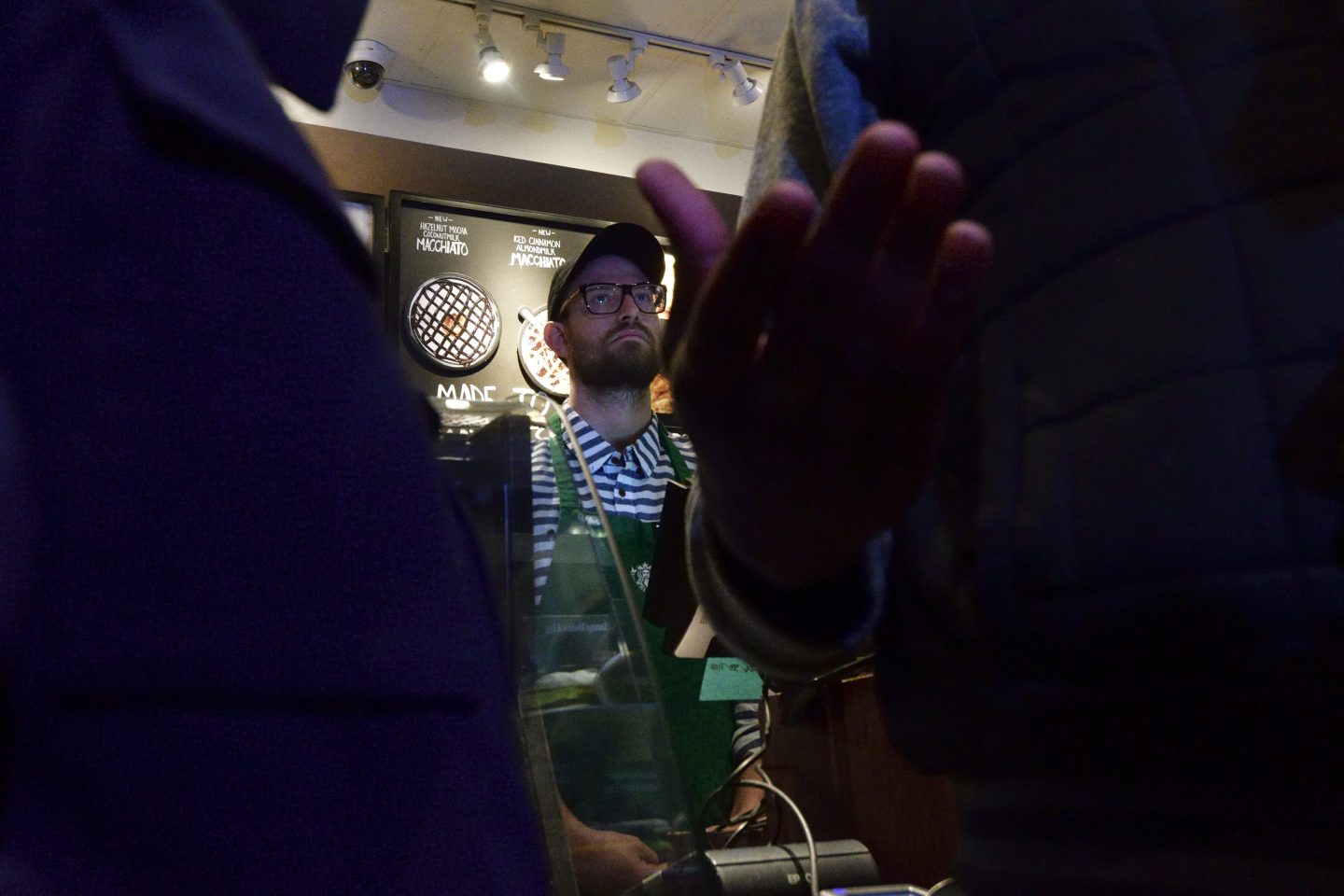 A protest against racism at a Starbucks in Philadelphia in 2018.