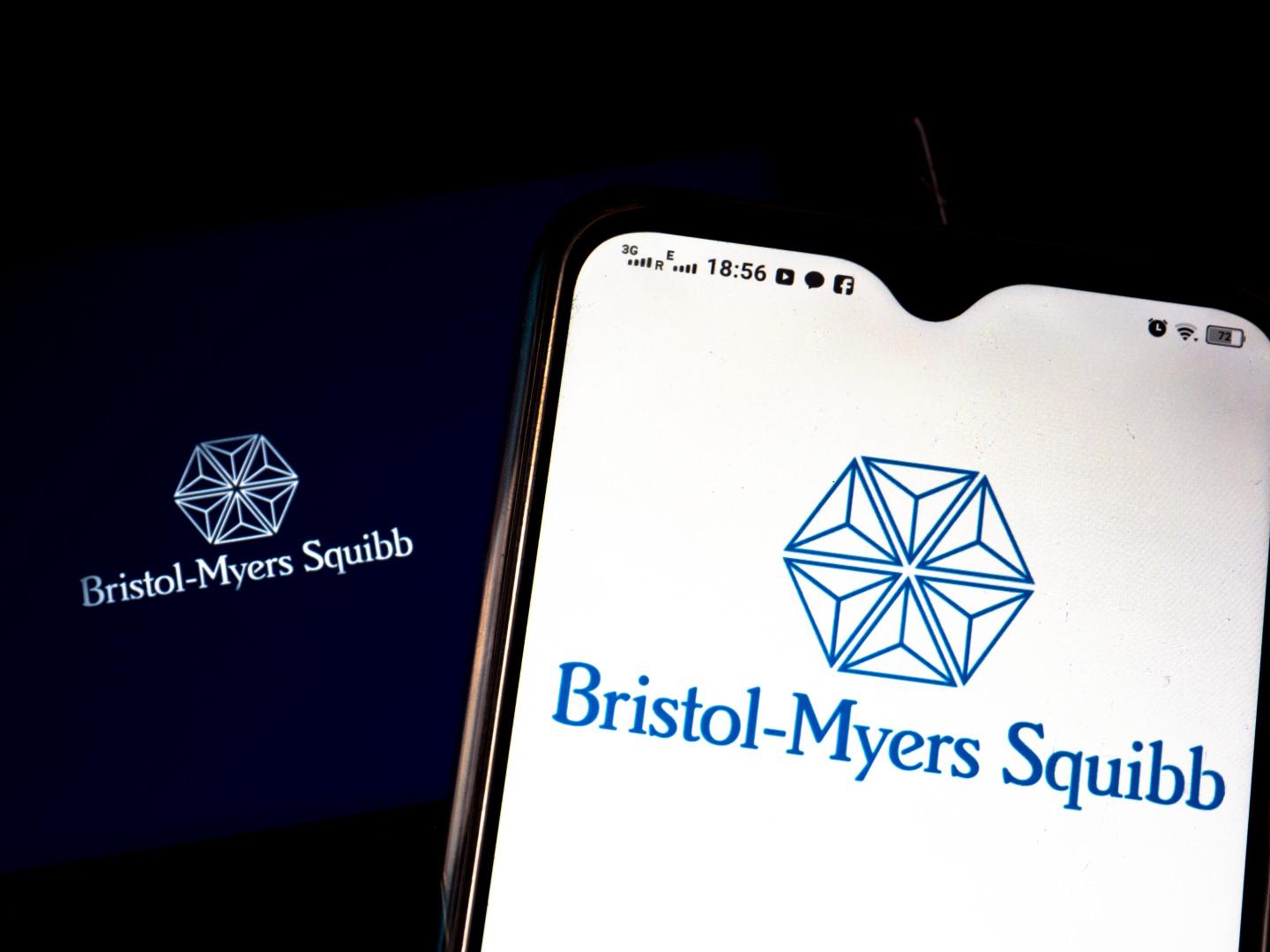 Bristol-Myers Squibb logo on a smartphone
