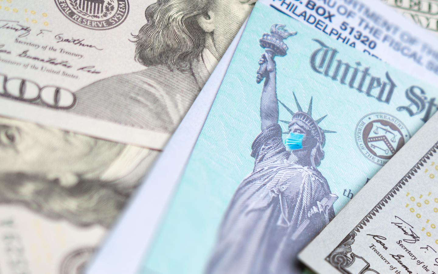 Creative image of a stimulus check.