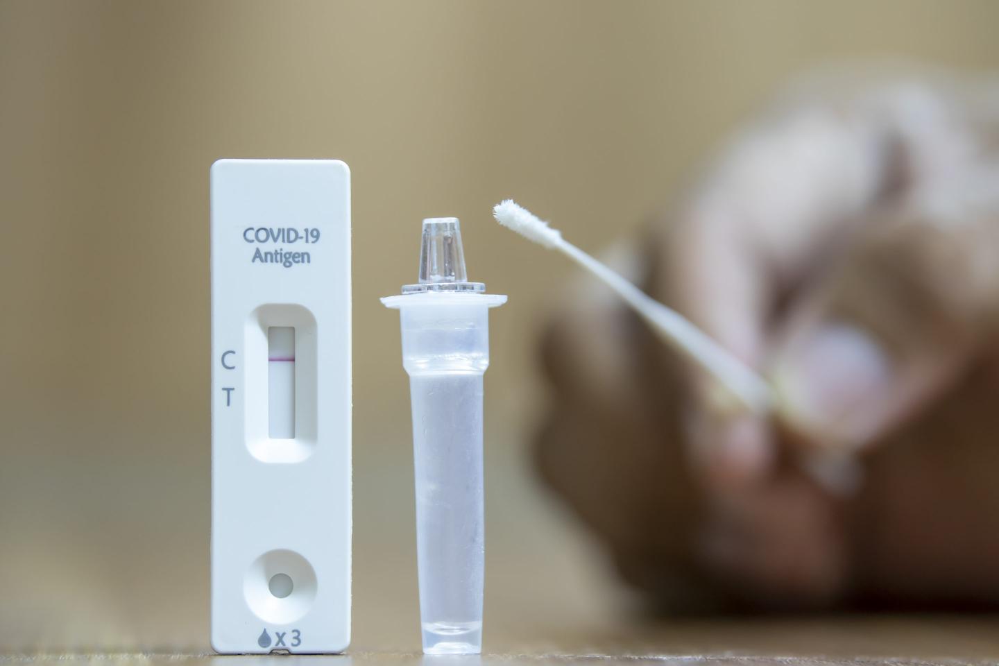 Photo of a COVID-19 home test