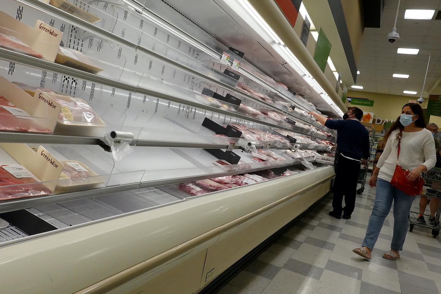 Empty grocery shelves