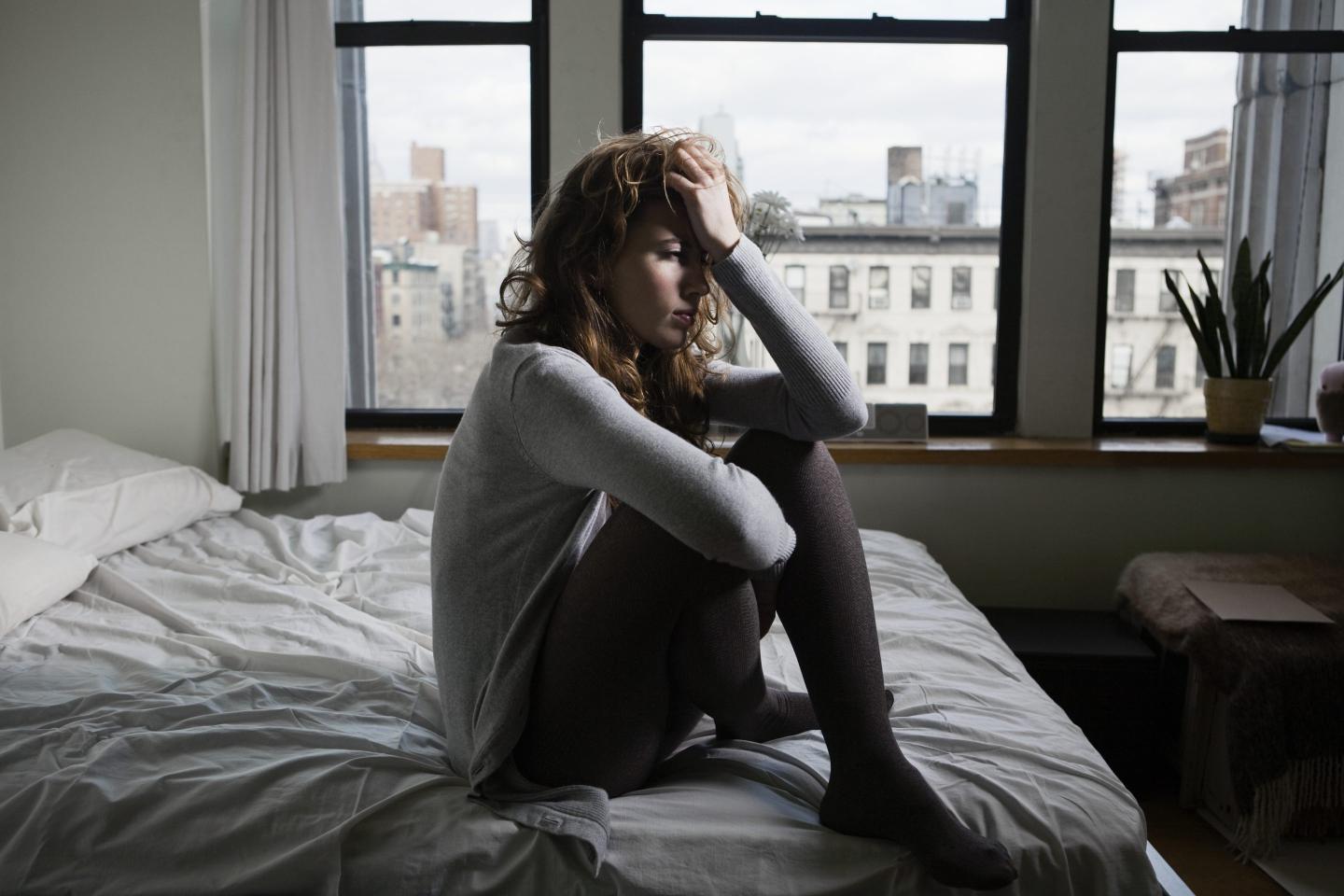 Woman experiencing distress