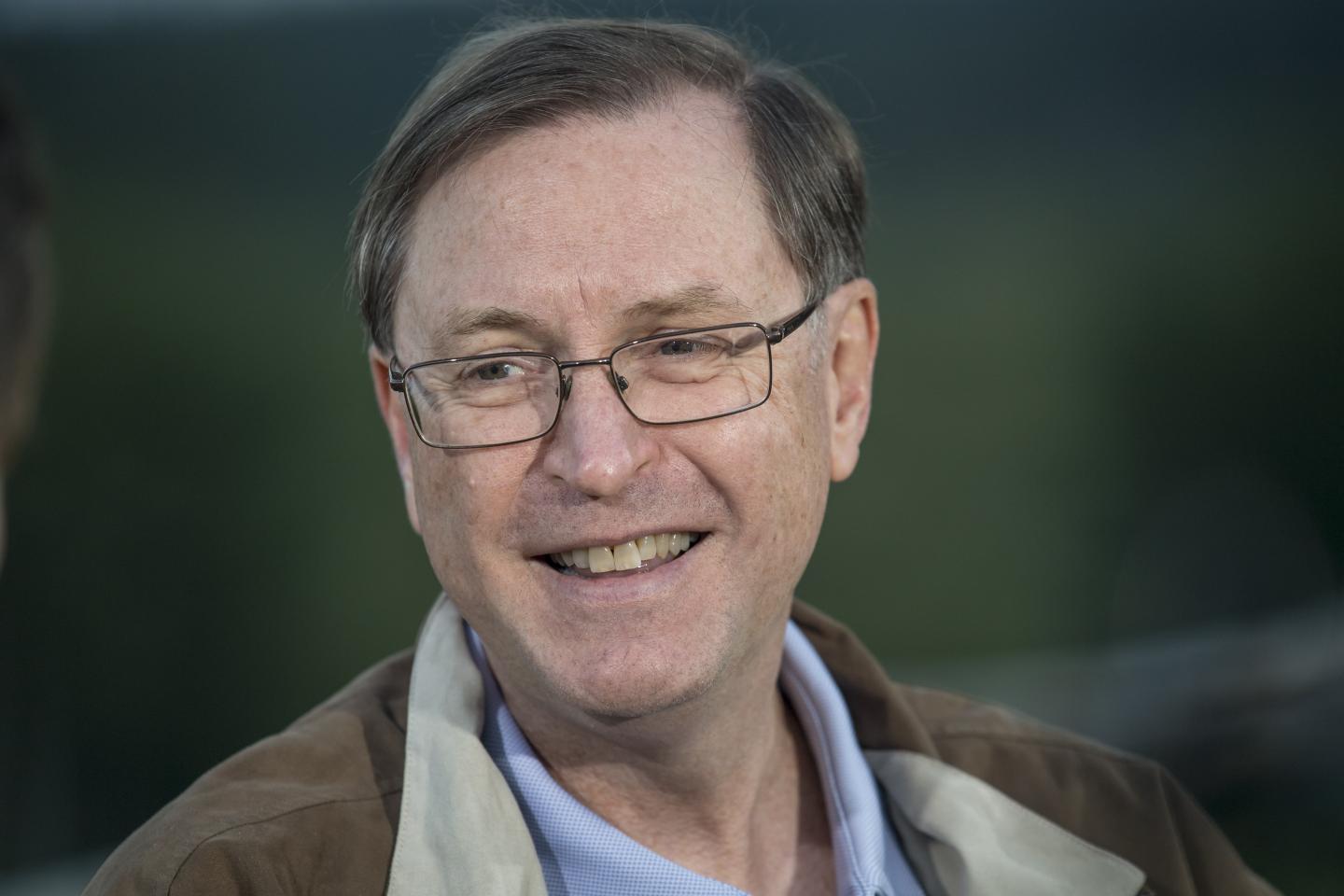 Glenn Hubbard, dean of the Columbia Graduate School of Business, reacts during a Bloomberg Television interview at the Jackson Hole economic symposium, sponsored by the Federal Reserve Bank of Kansas City, in Moran, Wyoming, U.S., on Friday, Aug. 25, 2017.