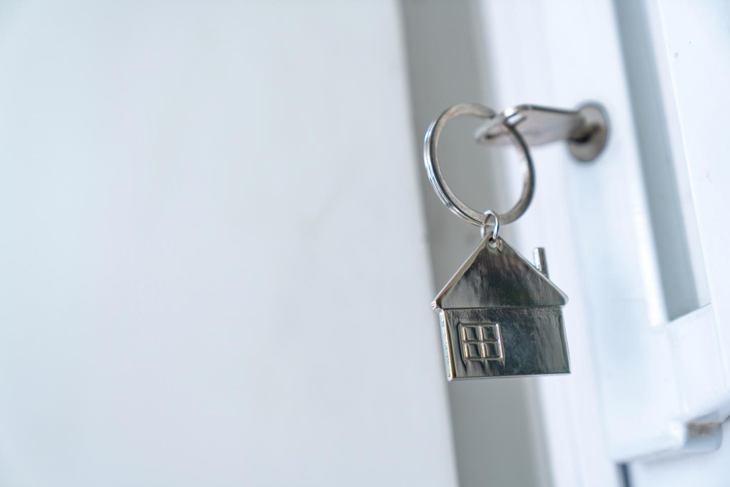 House key in the door