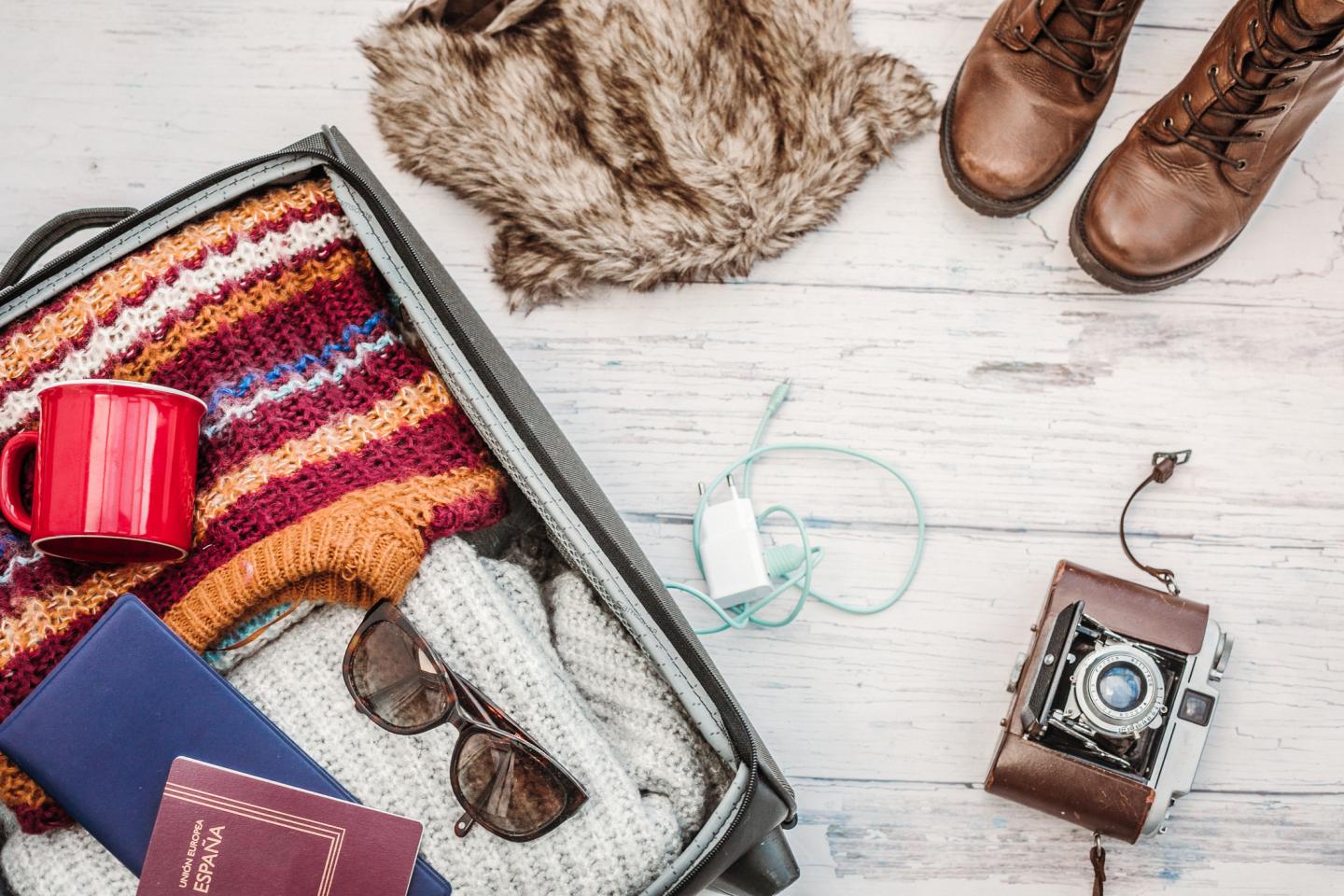 Open suitcase