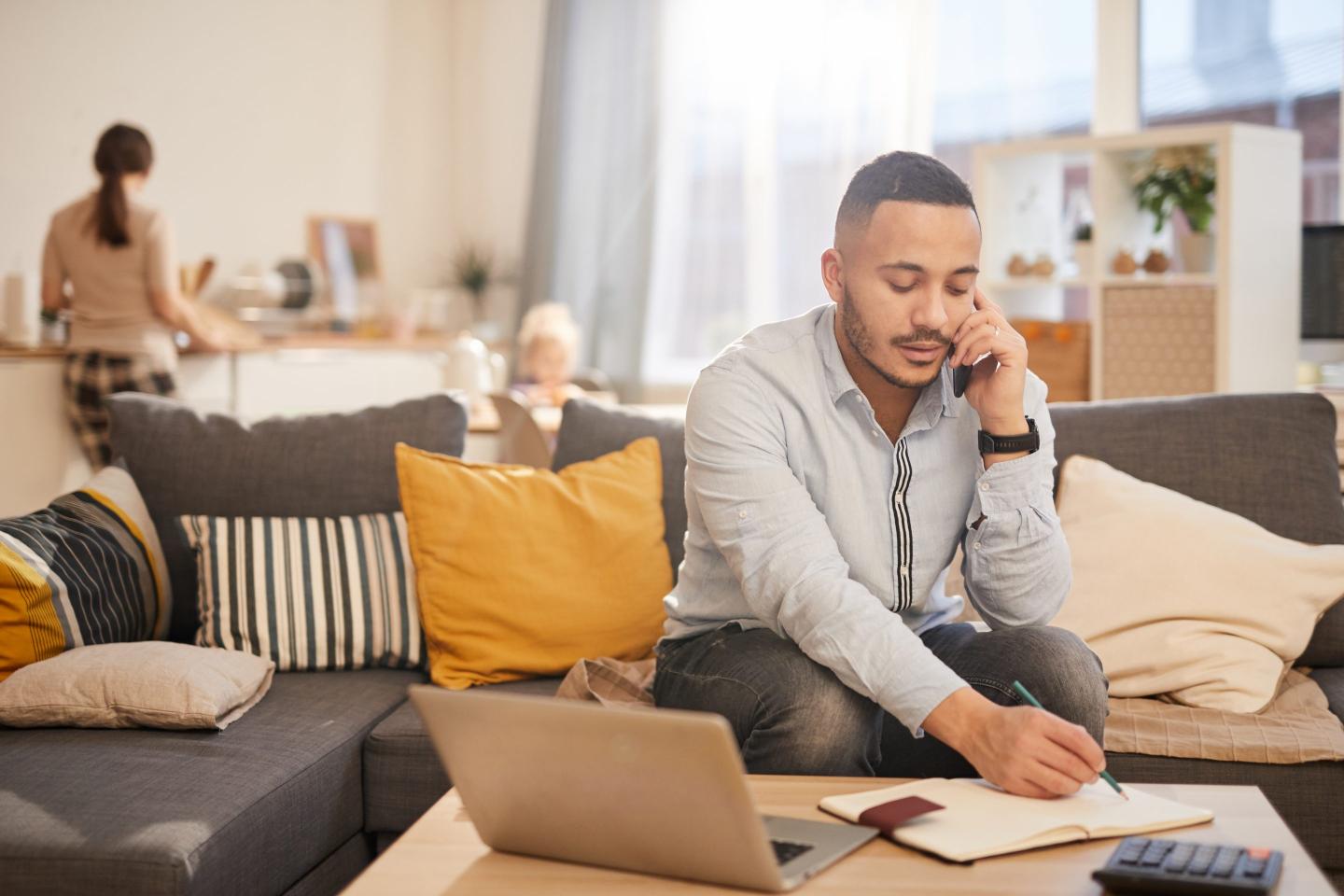Father Working from Home