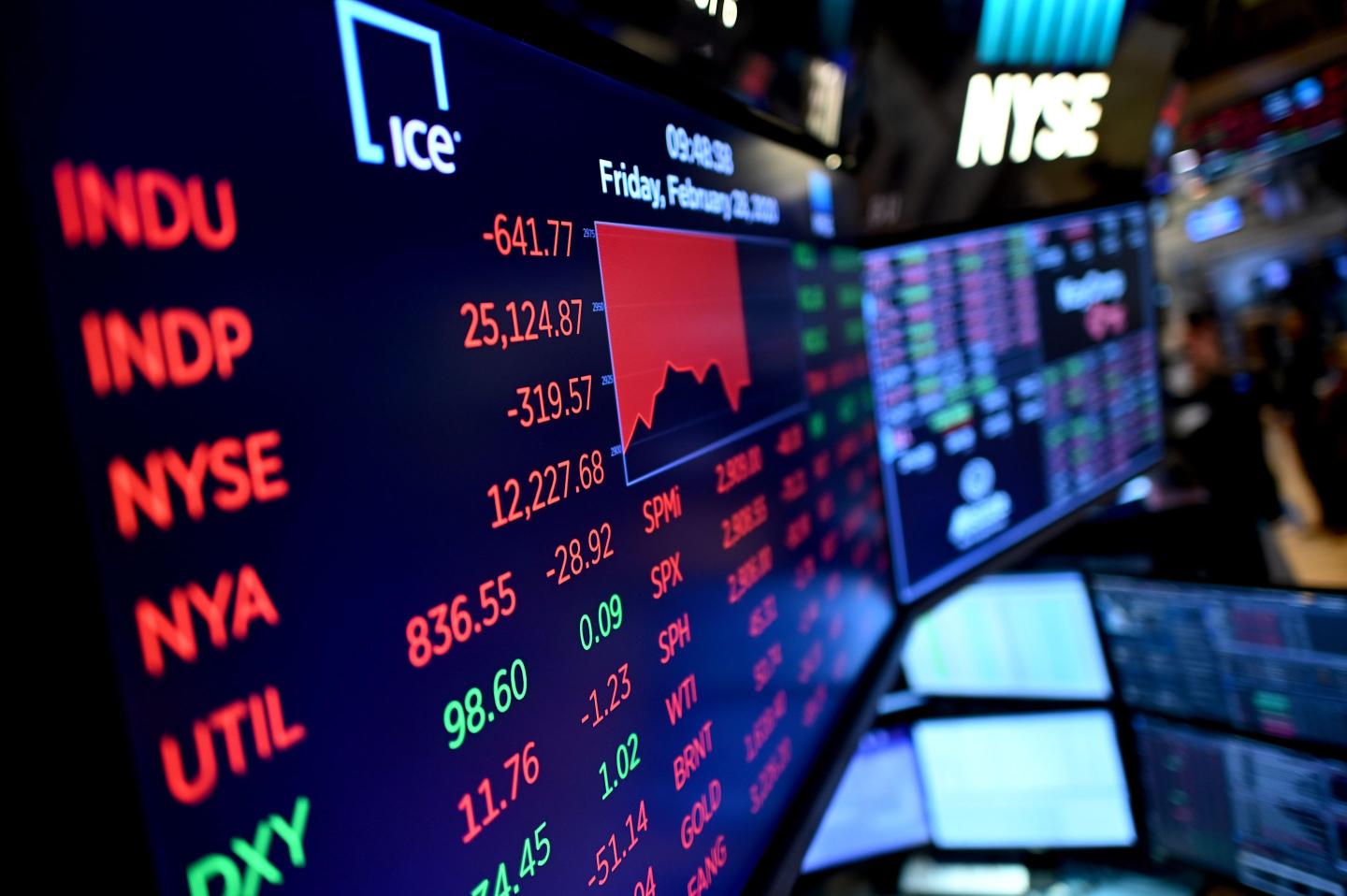 Stock market charts in New York City