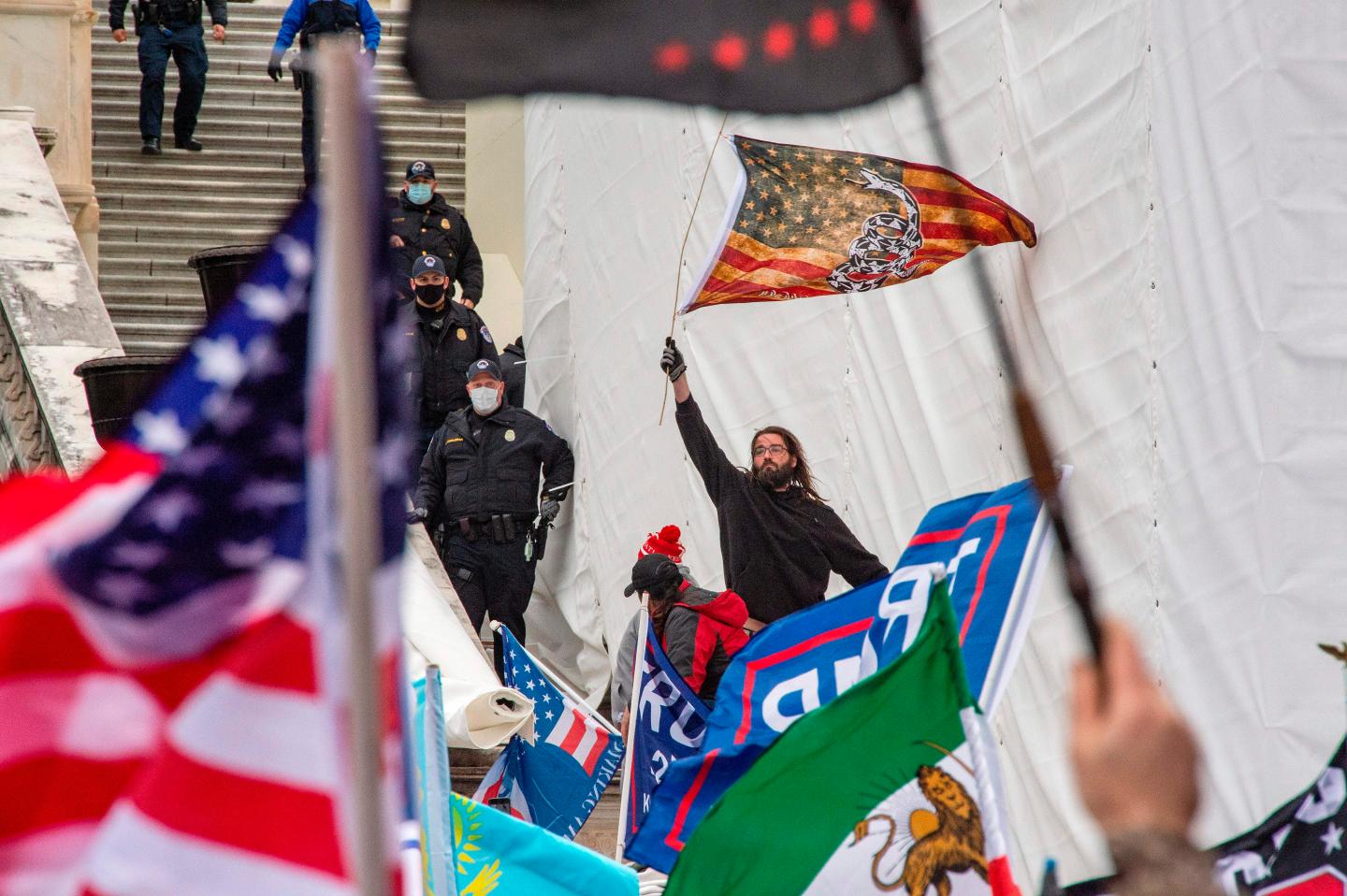 Rioters outside the U.S. Capitol on Jan. 6, 2021.