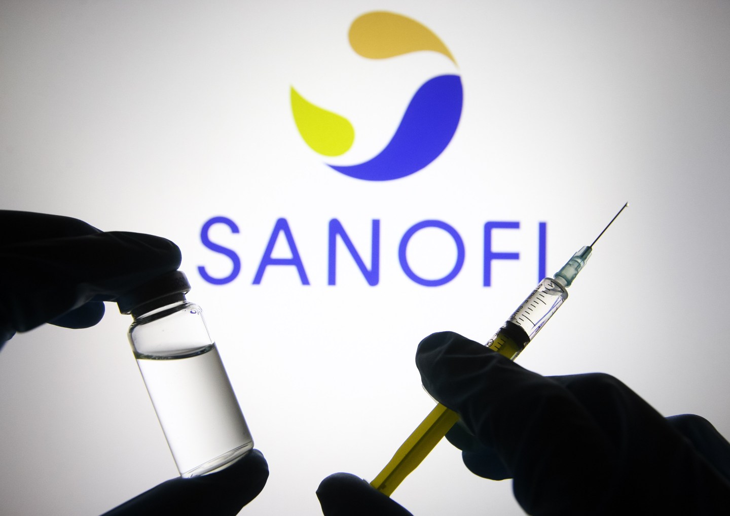 Photo illustration of the Sanofi vaccine