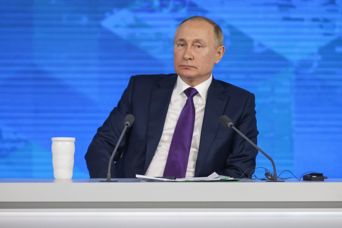 Vladimir Putin, Russia's President, during his annual news conference in Moscow