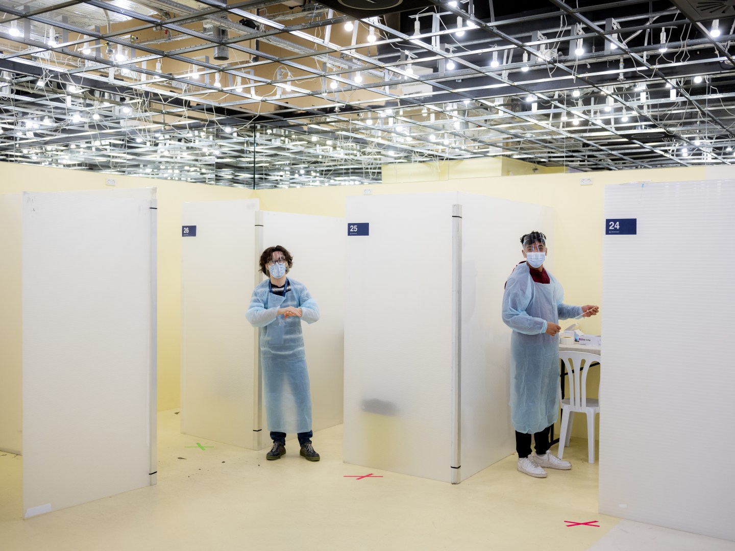 A COVID quick testing center in Denmark.