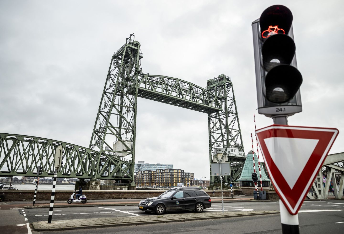 Jeff Bezos paid for his megayacht to pass under a bridge in Europe while over a third of America’s are falling apart