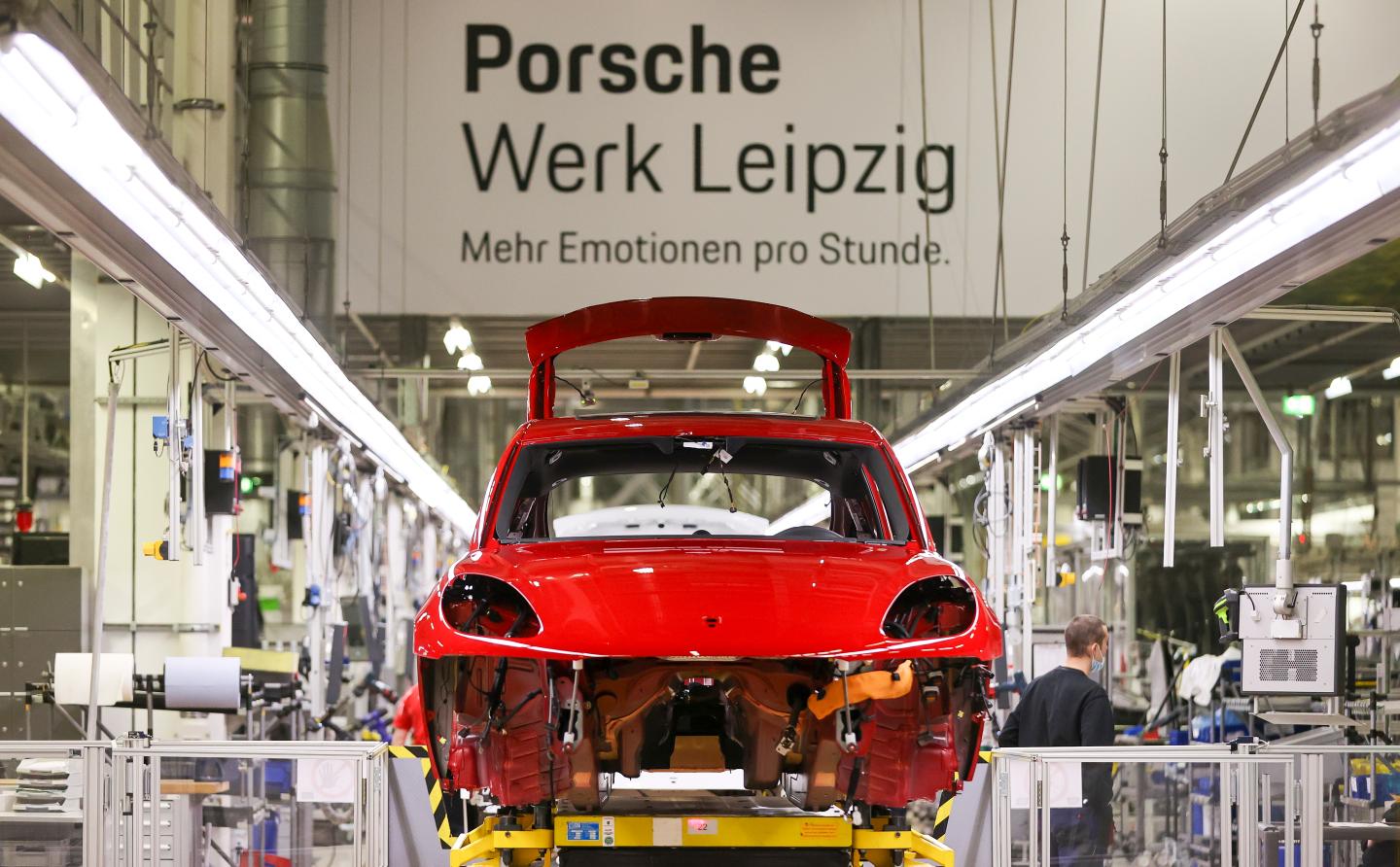 Leipzig: A Porsche Macan model on the assembly line at the German carmaker's factory in Leipzig.