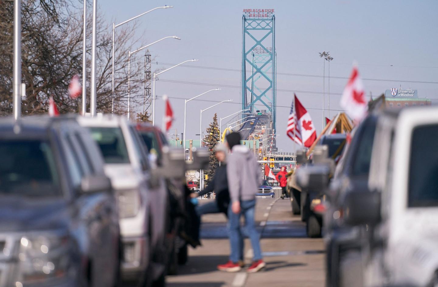Truckers protesting COVID restrictions