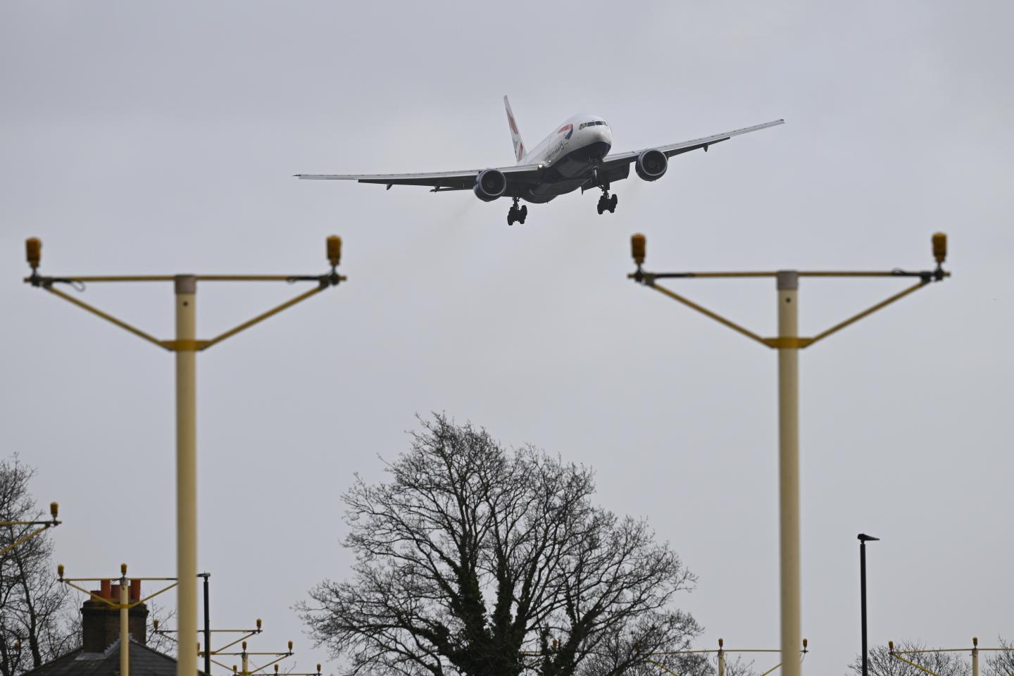 An airplane landing