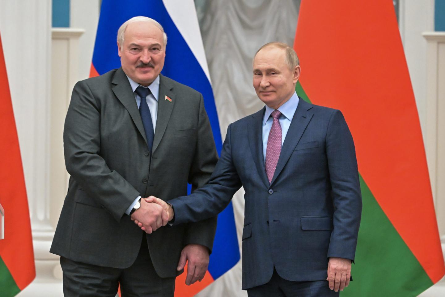Russia President Putin meets with Belarus President Lukashenko in Moscow
