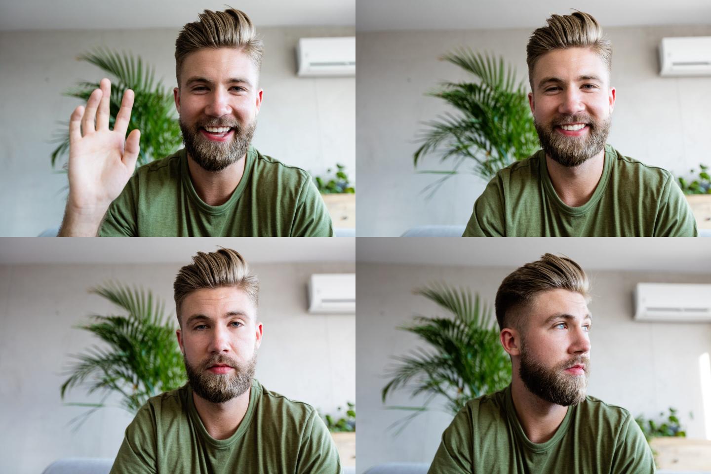 Young man during video call