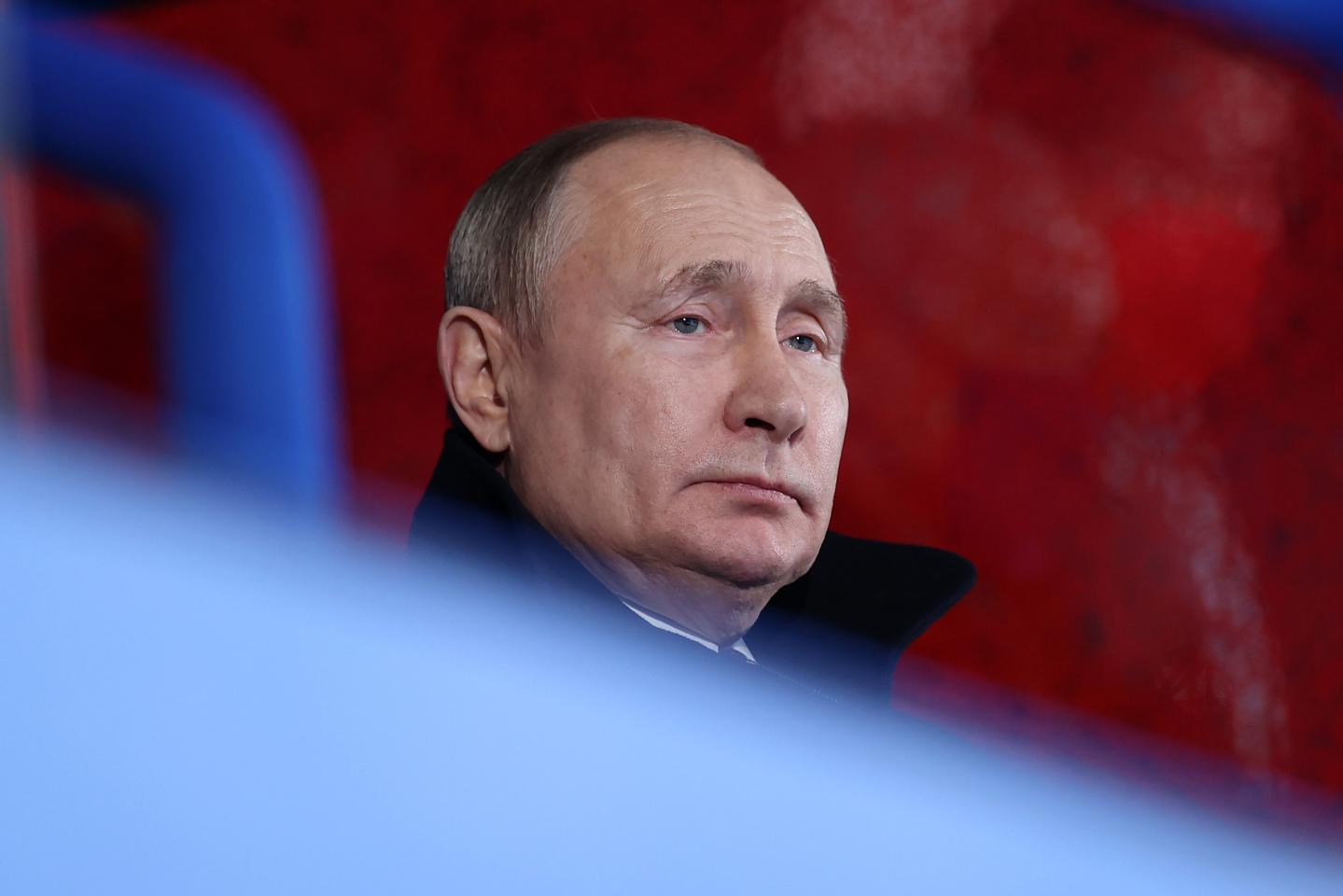 Russian president Vladimir Putin watching the Beijing 2022 Winter Olympics