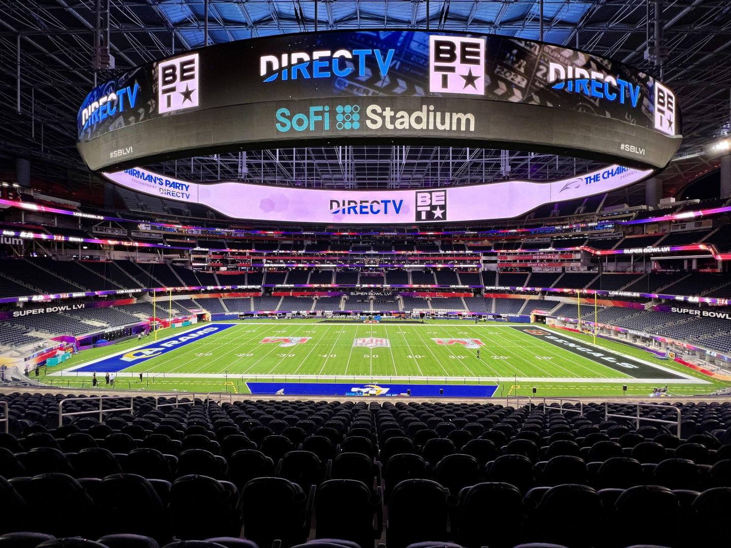 The SoFi stadium where the Super Bowl will be played.