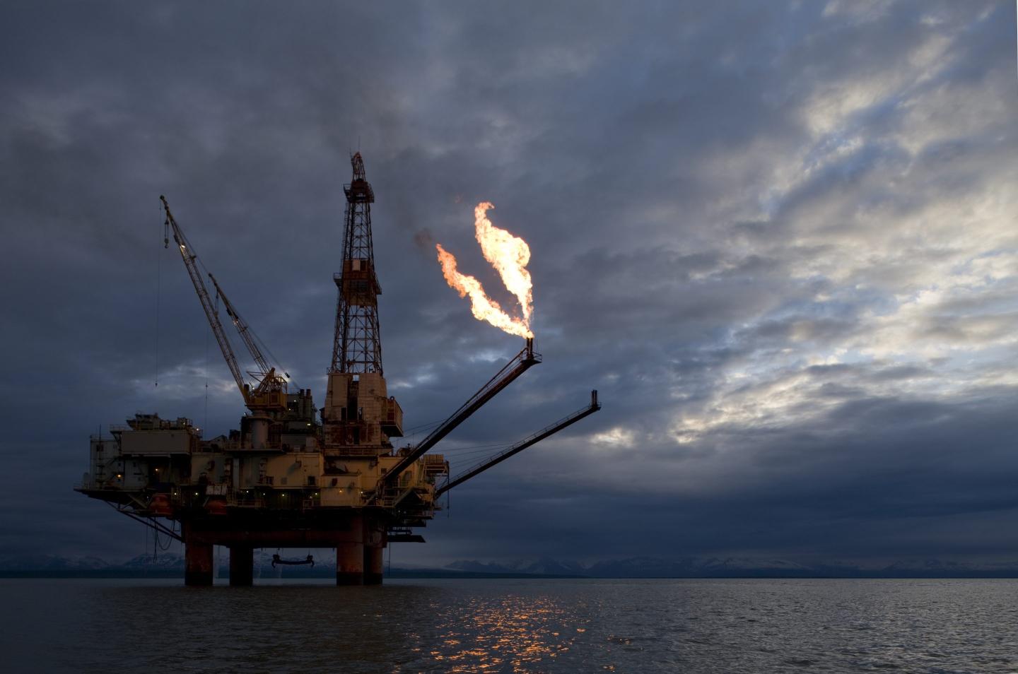 Offshore oil rig in Cook Inlet, Alaska
