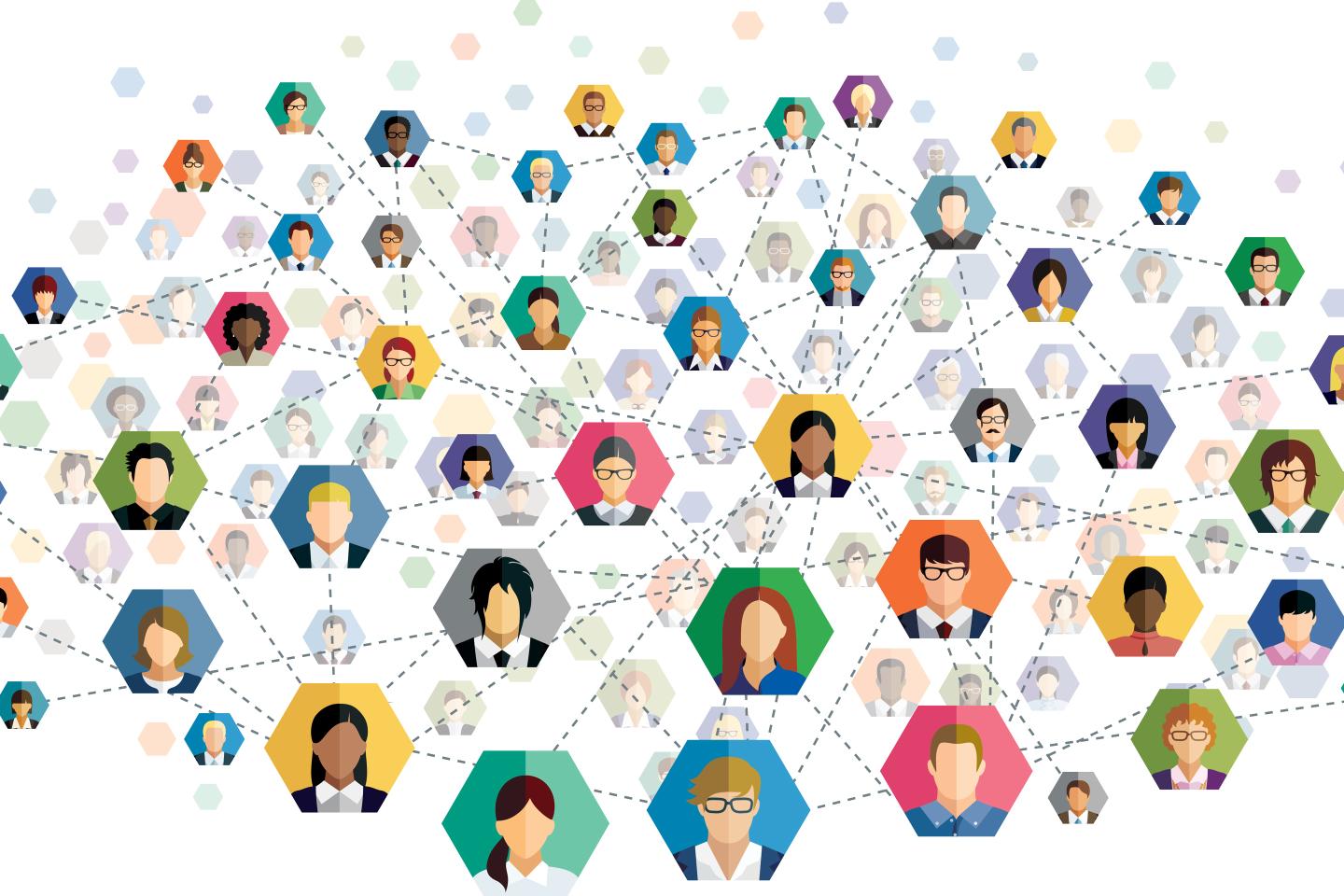 A depiction of diversty data and a diverse workforce.