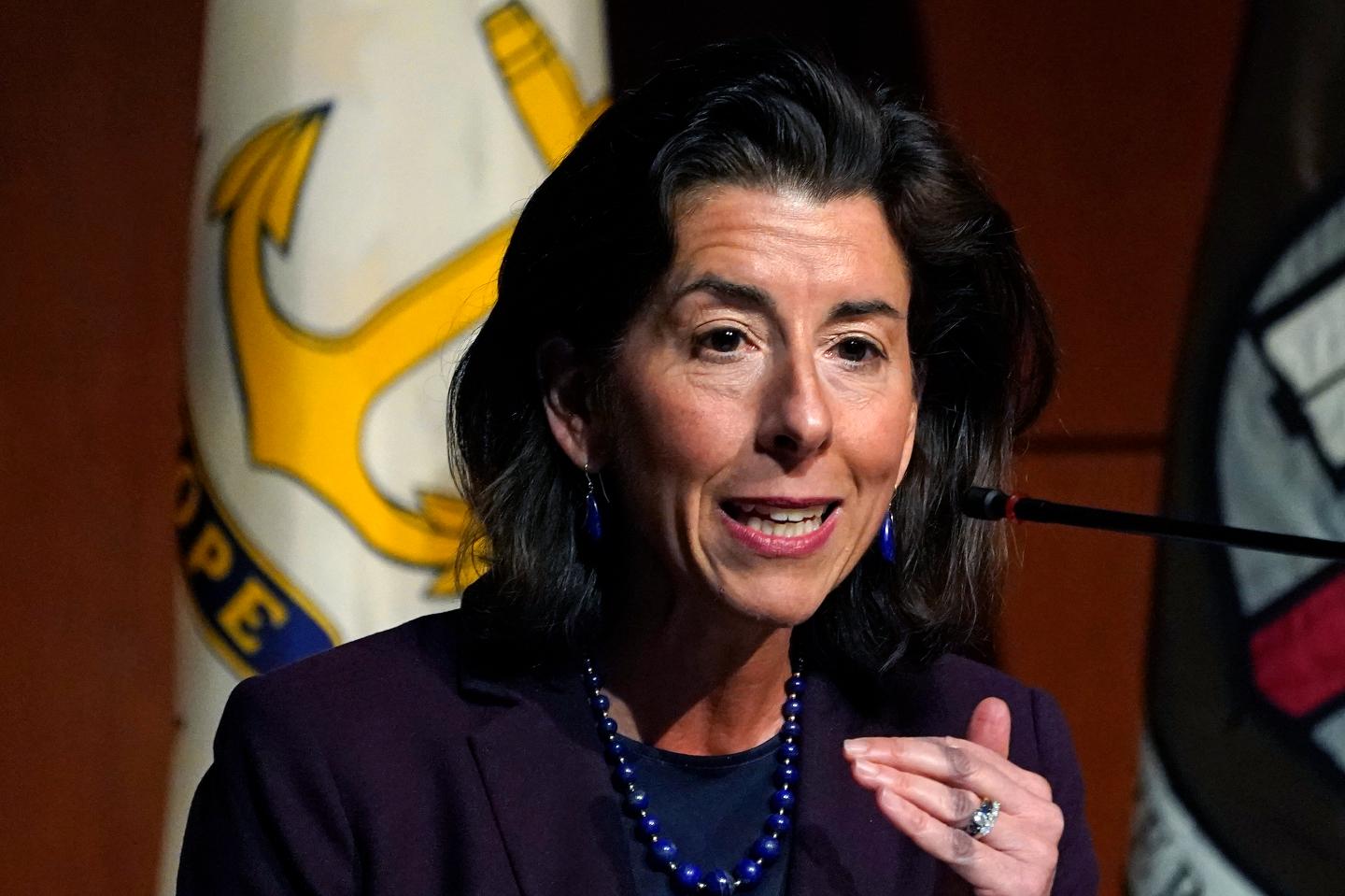 U.S. Secretary of Commerce Gina Raimondo speaks.