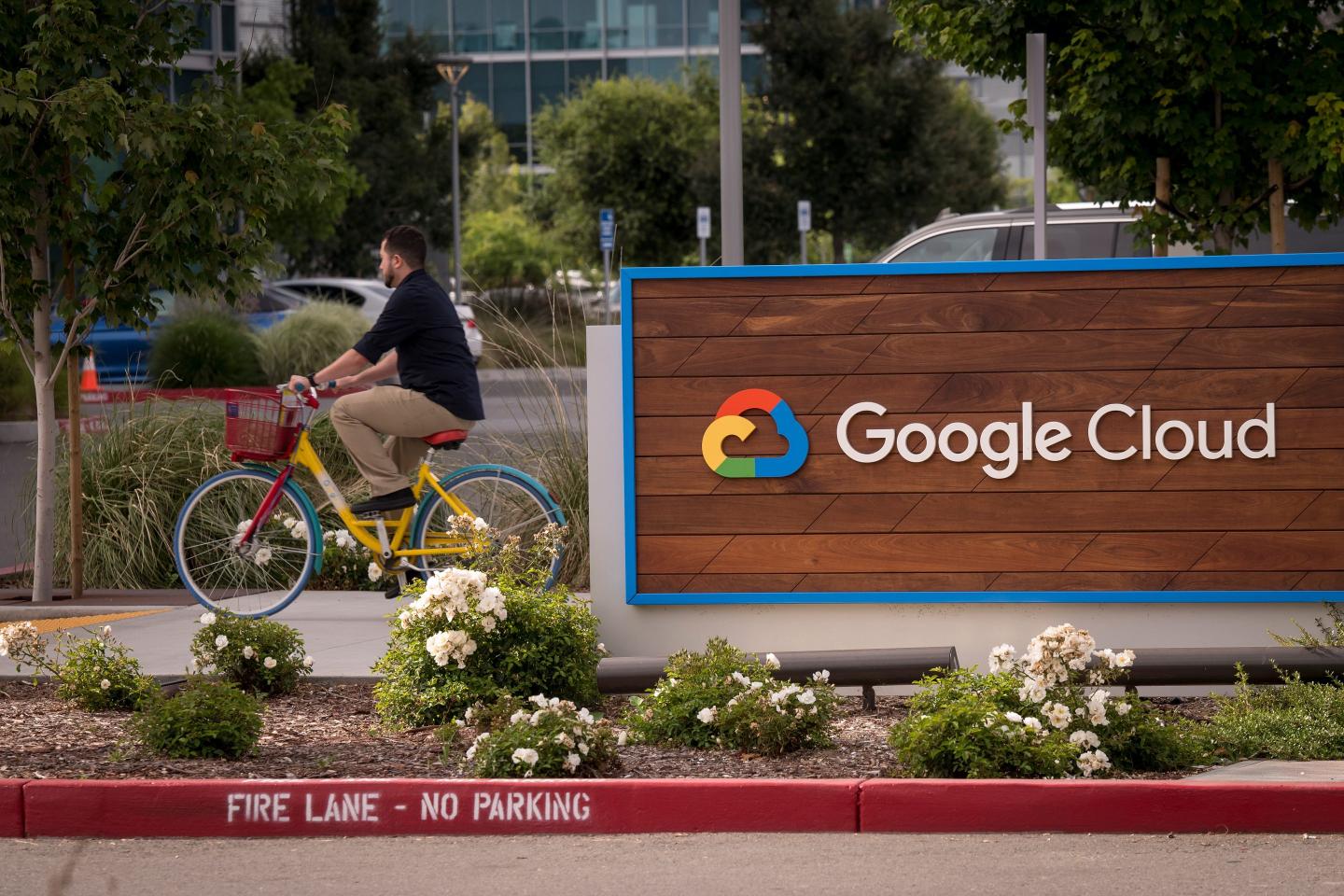 Man rides Google bicycle