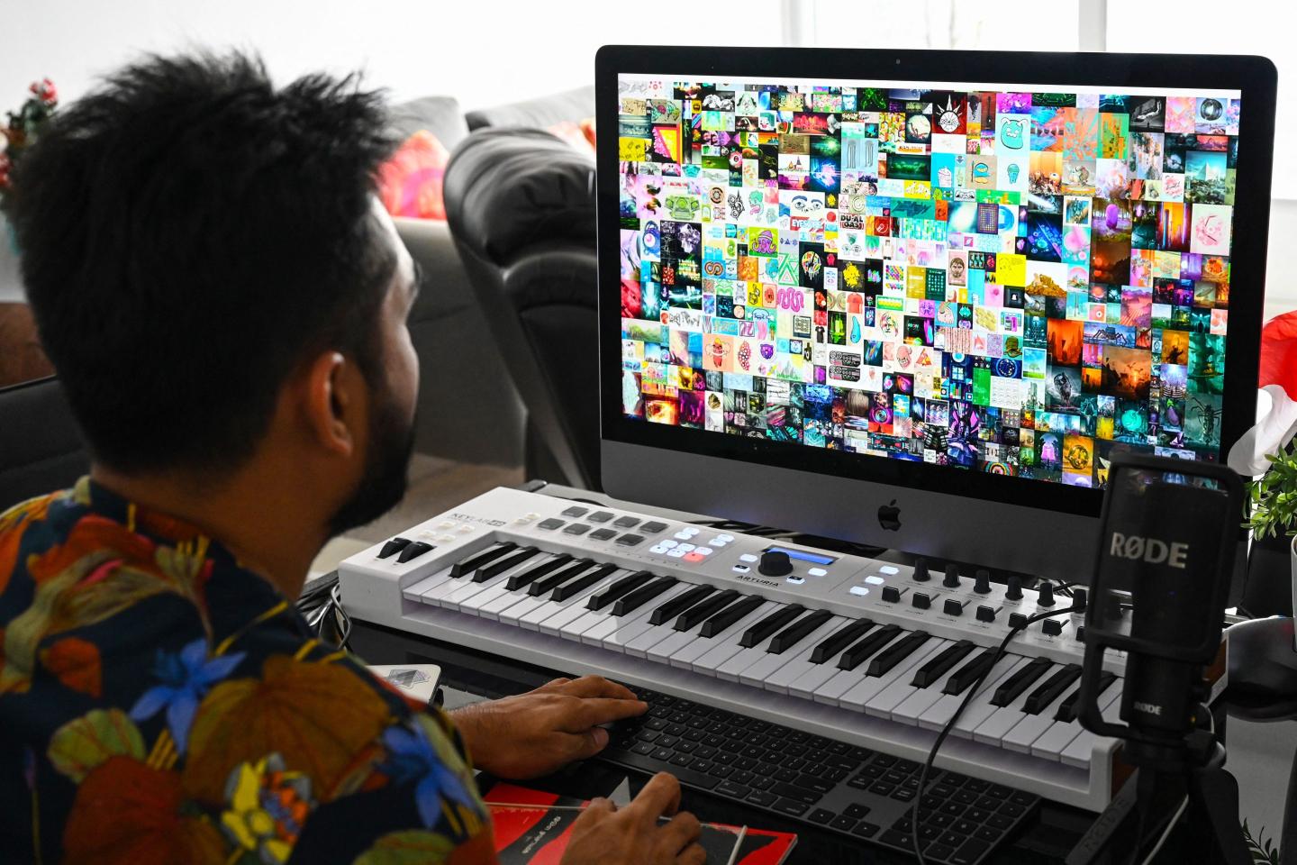 Man looking at computer