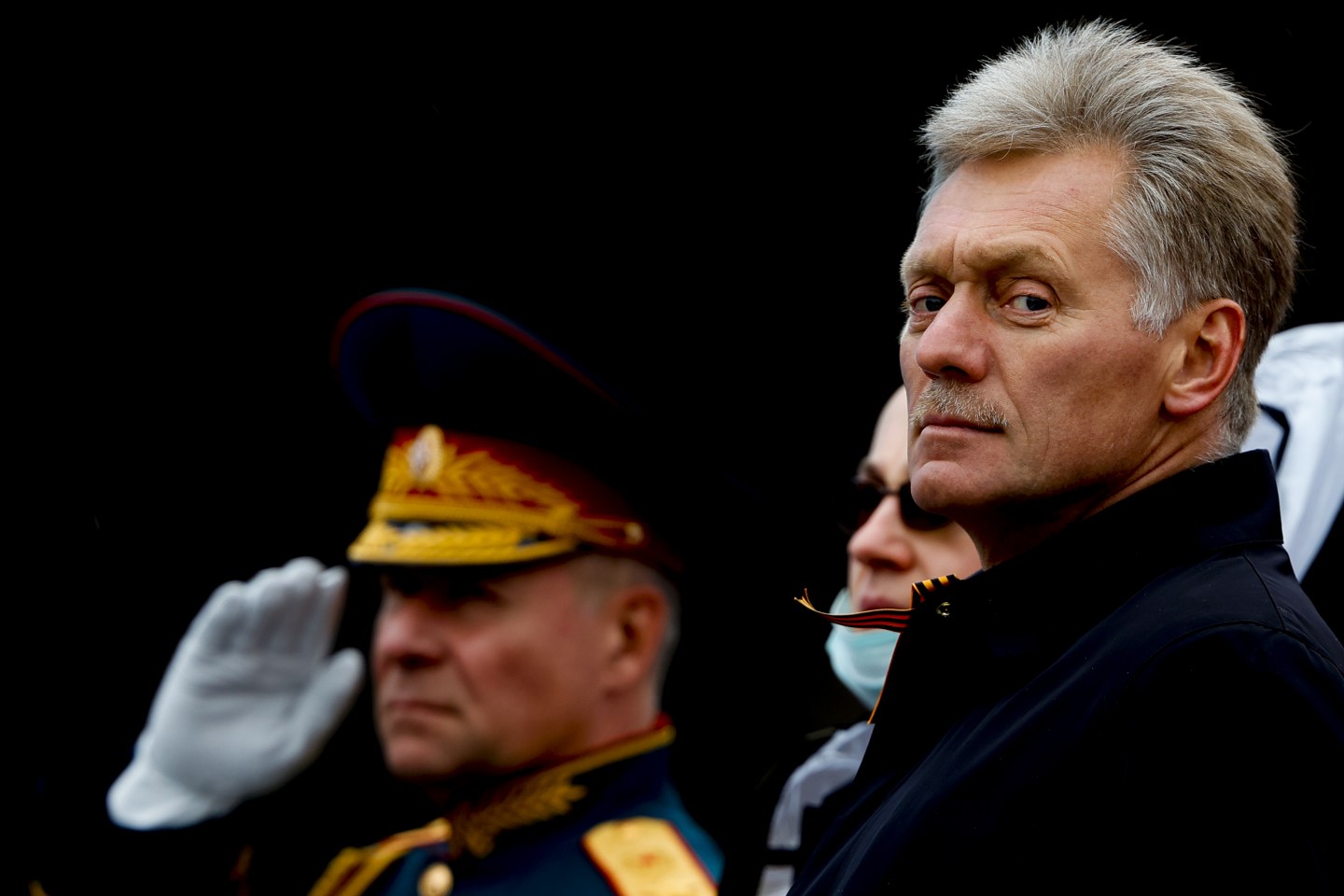 Kremlin's spokesman Dmitriy Peskov attends events marking 76th anniversary of the Victory Day in Red Square in Moscow, Russia on May 09, 2021.
